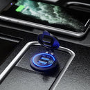 12-24V Quick Charge QC 3.0 Dual USB Car Charger Socket with Wires (Blue)