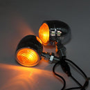 1 Pair Mini Retro Motorcycle Turn Signal Lights Motorbike Blinkers (Chrome)