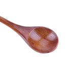 Long Handle Wooden Spoon Dessert Coffee Stirring Spoon(Brown)(Black thread)
