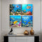 4 Panels Sea Life Oil Paint By Numbers Canvas DIY Picture Hand Painted Wall Art