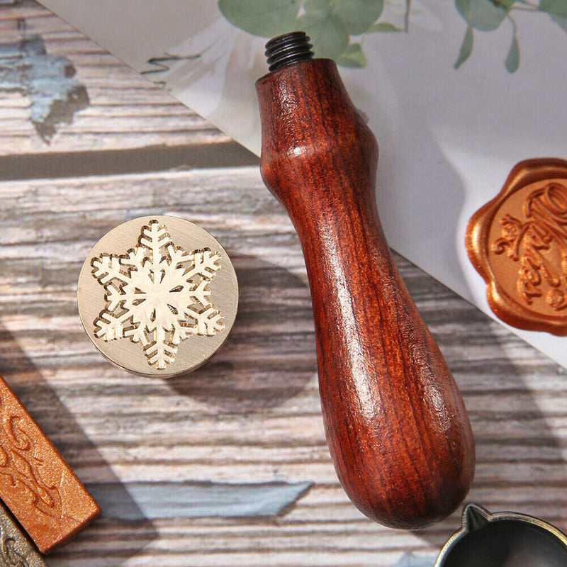Retro Snowflakes Fire Painting Wax Seal Stamps for DIY Scrapbook Envelopes Cards