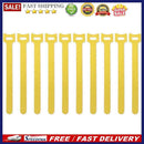 10pcs Durable Self Adhesive Cable Fastener Tape Wire Loops Strap (Yellow)