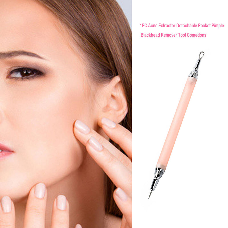 Portable Double-Head Face Blackhead Acne Remover Needle Pimple Blemish Extractor