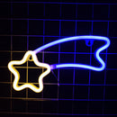 LED USB Meteor Neon Signs Light Wall Hanging Night Lamp (Warm White Blue) Newly