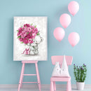 5D DIY Diamond Painting Bouquet Bear Full Round Drill Mosaic Picture Kit