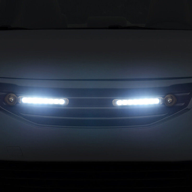 1 Pair LED Wind Powered Car DRL Front Grille Daytime Running Lights (White)