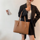 Retro Women Leather Shoulder Bags Pure Color Shopping Bag Large Capacity Handbag