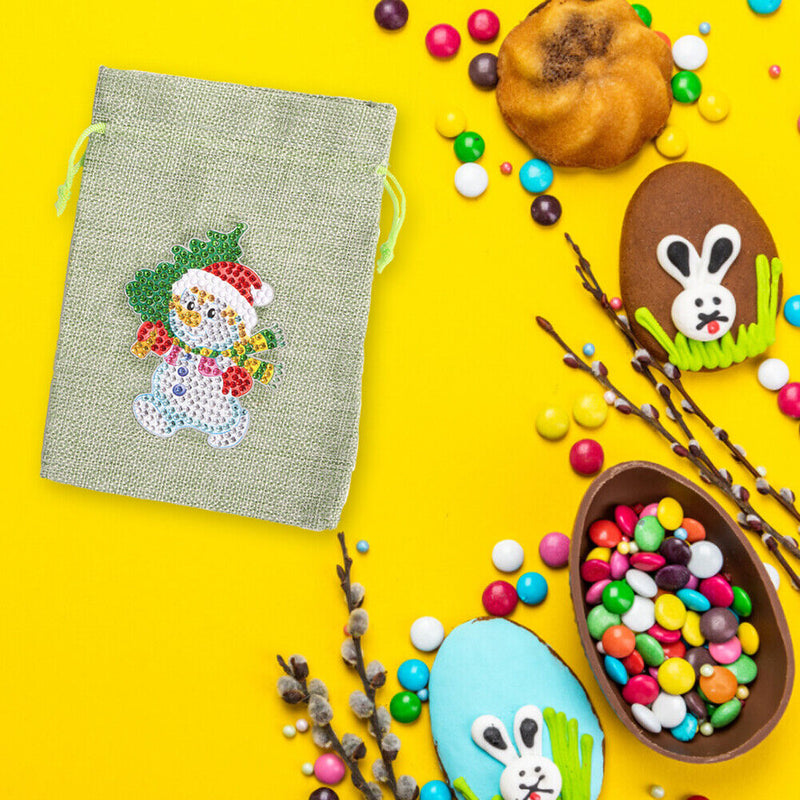 Christmas Diamond Painting Shopping Tote Mosaic Drill Candy Bag (Snowman)
