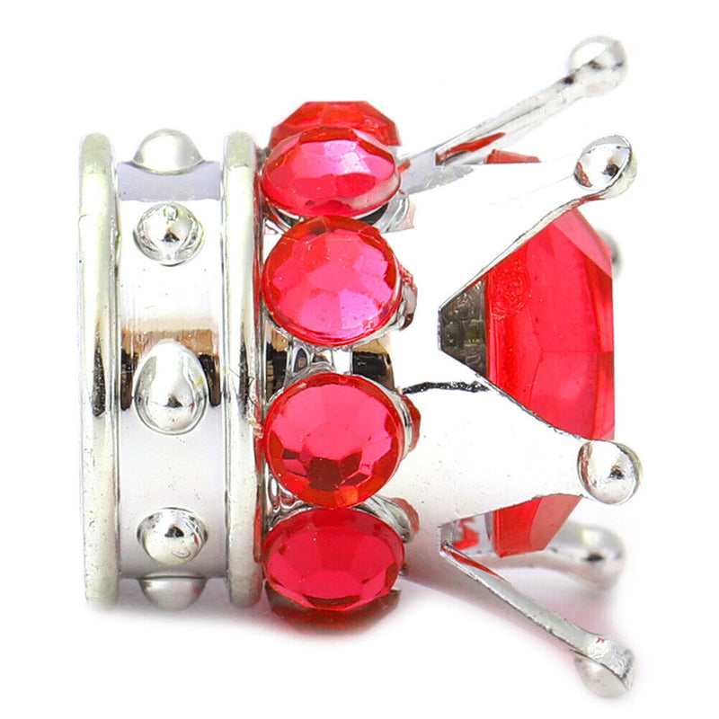 4pcs Car Rhinestone Crown Wheel Tire Valve Caps Auto Dust Air Cover (Red) Newly