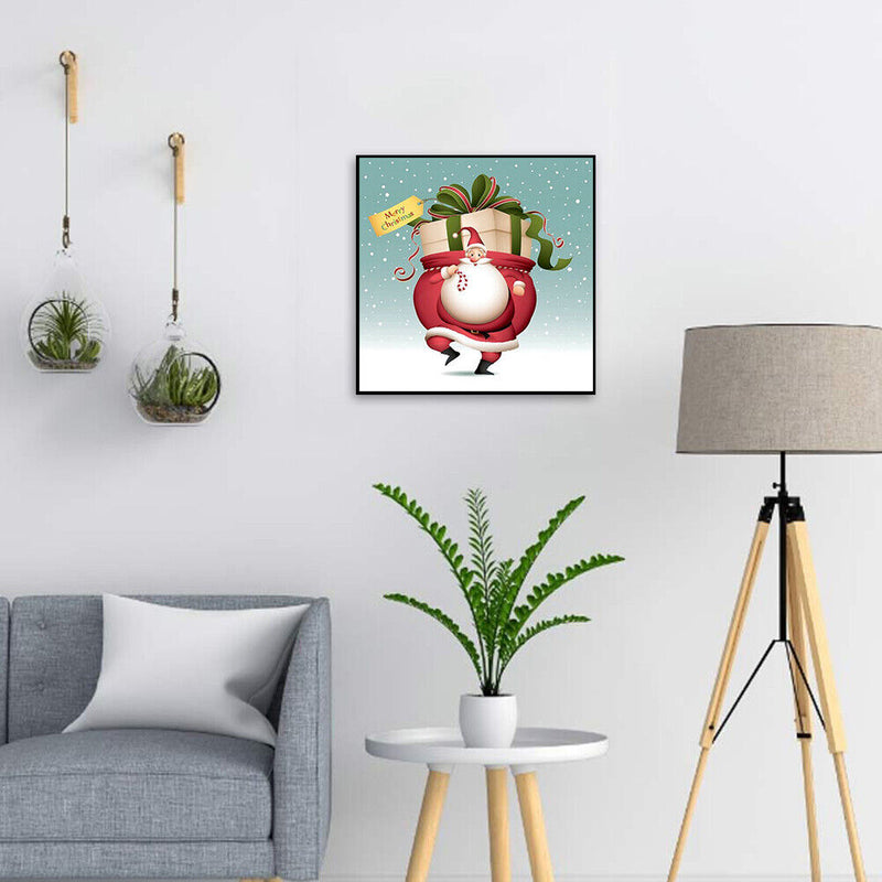 Frameless Oil Paint By Numbers Santa Claus DIY Canvas Picture Craft Kit