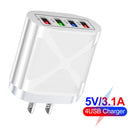 ABS Charger 4 USB Ports Portable Travel Convenience Phone Fast Charge Equipment