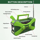 #A Solar Powered Portable Radio SOS Alarm Hand Crank Radio Reading Lamp for Camp