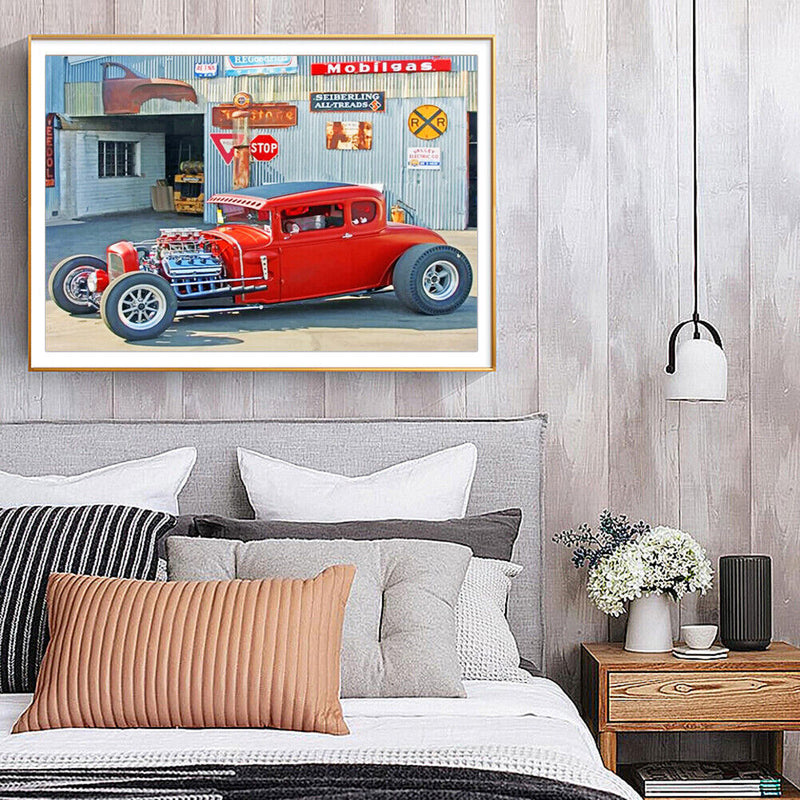 Painting By Numbers Kit Hand Painted DIY Car Artwork Canvas Oil Picture Craft