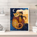 Couple Cats Oil Paint By Numbers DIY Craft Coloring Drawing Home Decoration Gift