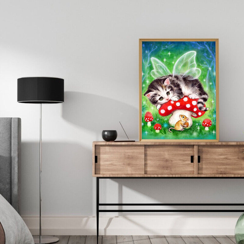 Cat Mouse Colouring Oil Canvas Pictures DIY Hand Painted Paint By Numbers Kit