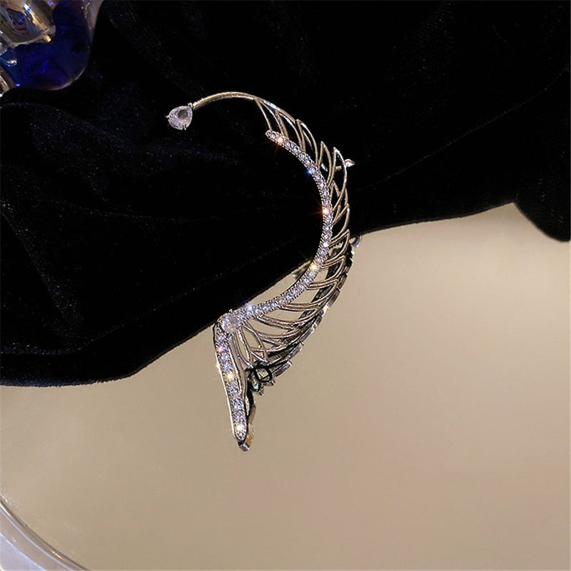 Zircon Exquisite Sparkling Ear Cuff Wing Earrings Stud Earrings Ear Wrap Dangle