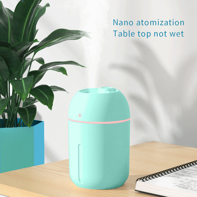 330ML Mini Ultrasonic Humidifier Silent USB Essential Oil Diffuser (Green)