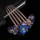 Hair Accessories Elegant Hair Comb Hairpin Shiny Rhinestone Inlaid Flower