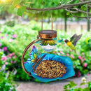 Feeders Solar Crackle Lights Hanging Patio Bird Feeder Solar Bird Feeder