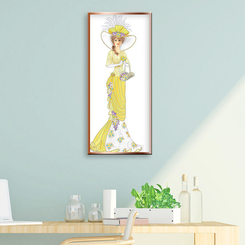 5D DIY Special-shape Diamond Painting Dress Lady Partial Drill Art (Y036) Newly