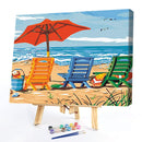 Painting By Numbers Kit DIY Beach Vacation Canvas Oil Art Picture Craft