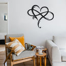 Metal Infinity Heart Art Love Wall Sign Decor for Living Room Home (Black) Newly