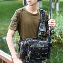 600D Nylon Fishing Tackle Bag Fish Lure Crossbody Pack (Dark Camouflage) Newly