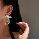 Long Trendy Rhinestone Elegant Jewelry Pendant Bow Earring