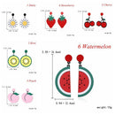 1Pair Party Jewelry Fashion Summer Cherry Ear Stud Fruit Earrings Dangle