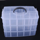 Large Size Plastic Handheld Cosmetic Jewelry Organizer Box Case(Clear)
