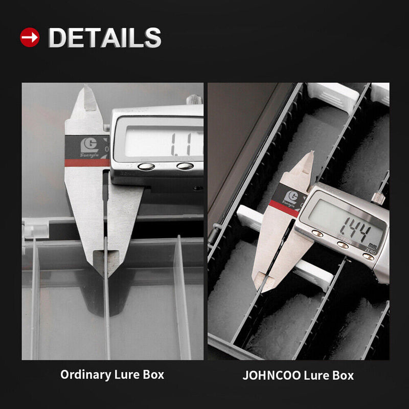 Fishing Tackle Box with Removable Baffle Fishing Hook Storage Case (Black) Newly