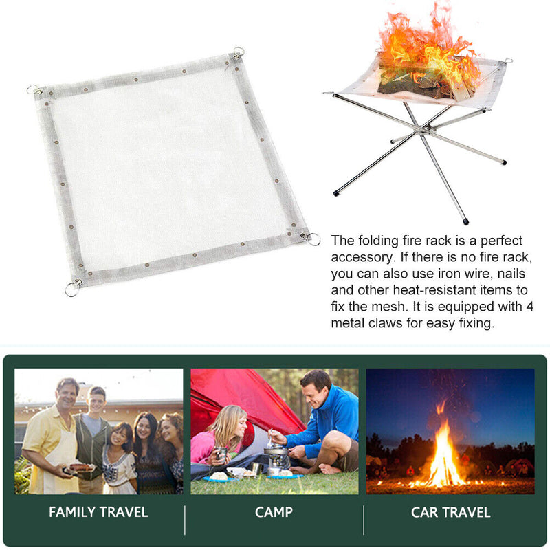 Foldable Portable Outdoor Fire Pits Camping Picnic Yard BBQ Campfire Rack
