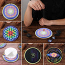 Decor Handmade Coasters Wooden Pendulum Board Flower of Life Slice Wood Base