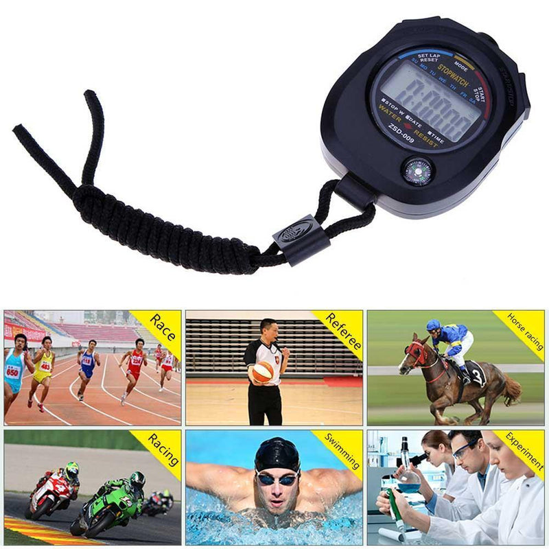 Useful Digital Stopwatch Portable Waterproof LCD Digital Stopwatch Timer Ch