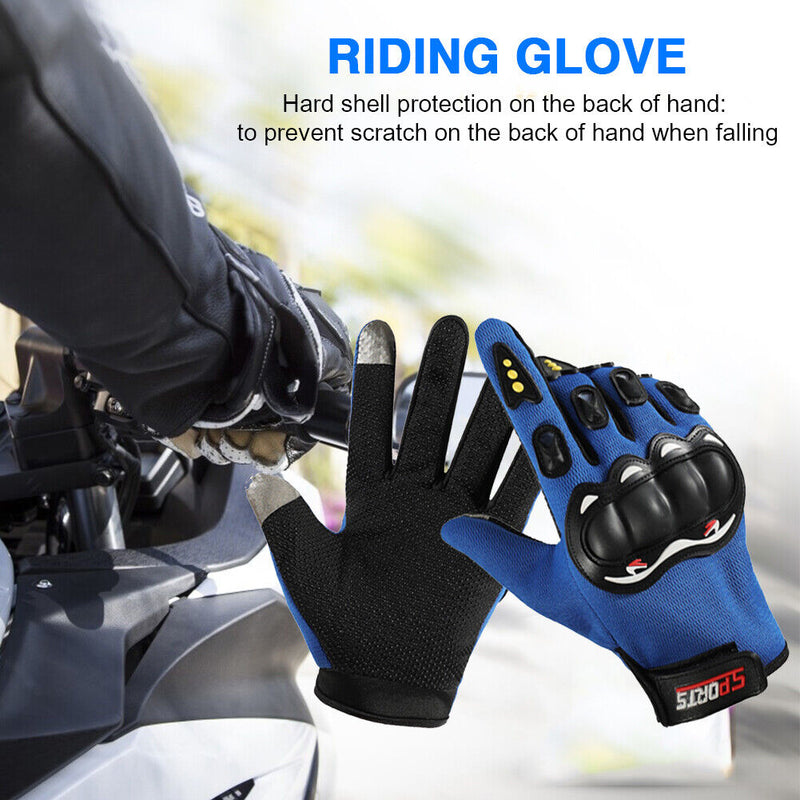 Anti-Skid MTB Bicycle Motorcycle Bike Protective Gloves (Blue Full Finger)