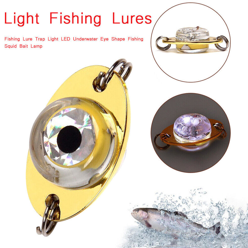 LED Fishing Lure Light Deep Underwater Eye Shape Flashing Squid Attracting Lamp