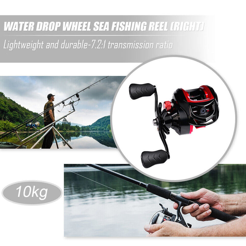 Metal Spool Baitcasting Reel 10kg 7.2:1 Saltwater Fishing Wheel (Right) Newly