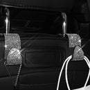 Car Back Seat Hook Rhinestones Handbag Auto Headrest Hanger Holder (White) Newly