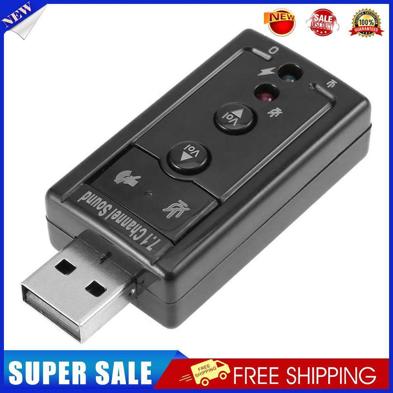7.1 External PC USB Sound Card 3.5mm AUX Headphone Microphone Audio Adapter