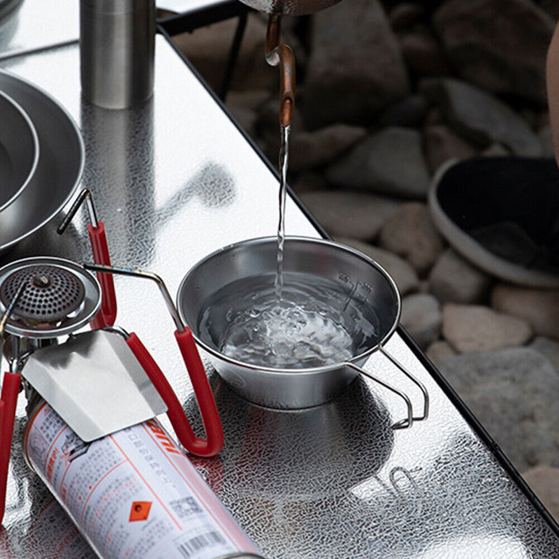 Outdoor Portable Stainless Steel Sierra Cup with Folding Handle Picnic Bowl