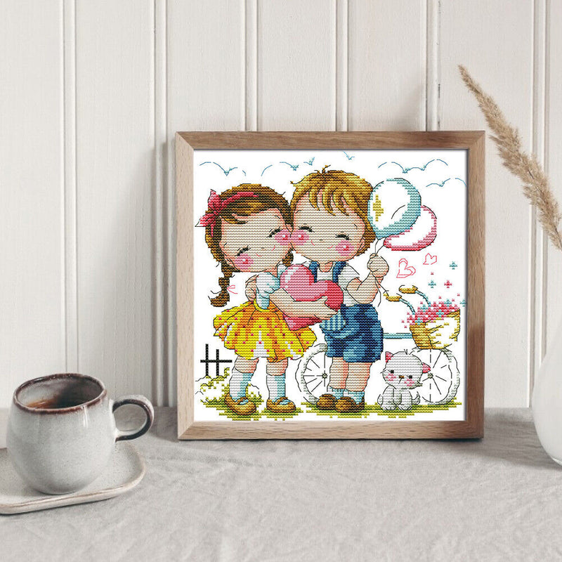 Partial Embroidery DIY Stamped Canvas 14CT Our Love Needlework Sets Home Decor