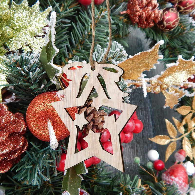 3pcs Nordic Style Wooden DIY Hanging Ornaments Christmas Holiday Decorations