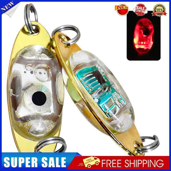 2pcs 5cm 10g LED Fishing Lure Light Eye Shape Underwater Fish Lamp (Red)