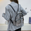 Women Solid Transparent Portable Backpack Casual PVC Clear Waterproof School Bag