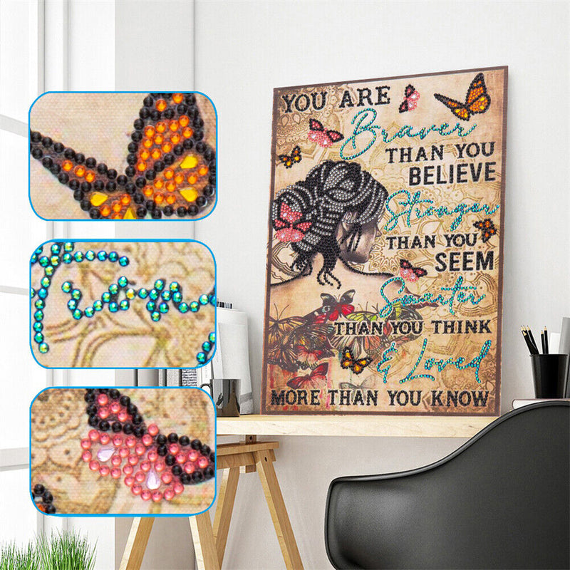 5D DIY Diamond Painting Kits Back Girl Partial Special Shape Drill Wall Decor