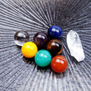Round Crystal Ball Chakras Healing Stone Ornaments Collection Pendant Set Newly