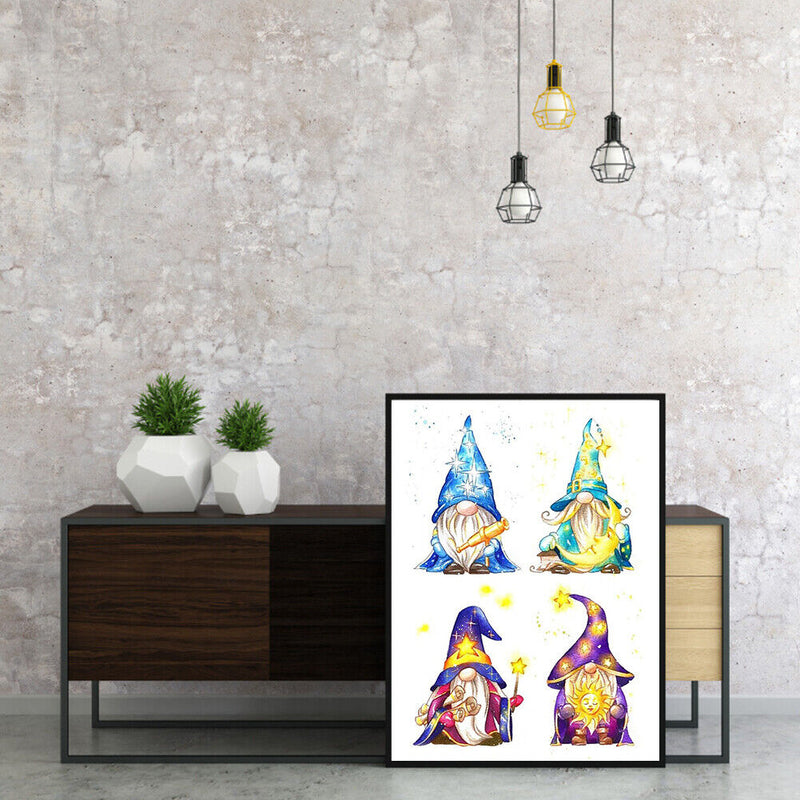 DIY Cross Stitch Partial Embroidery Kit Four Goblin Cartoon Stamped Decor