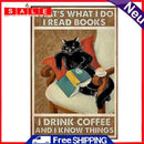 Full Cross Stitch Handcraft 11CT Stamped Black Cat Needlework DIY Home Ornament