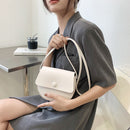 Pure Color PU Saddle Bag Flap Small Shoulder Crossbody Bags Female Messenger Bag