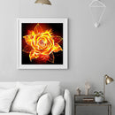 Flames Rose Frameless Picture Oil Paint By Numbers Hand Painted Picture Kit